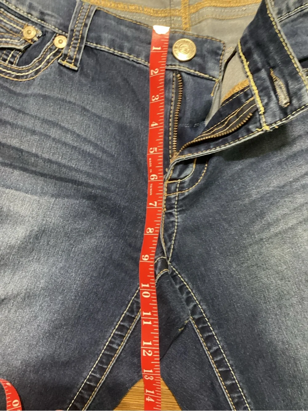 Seven7 Women's Dark Blue Flare Leg Jeans with Embroidered Pockets - Picture 11 of 13